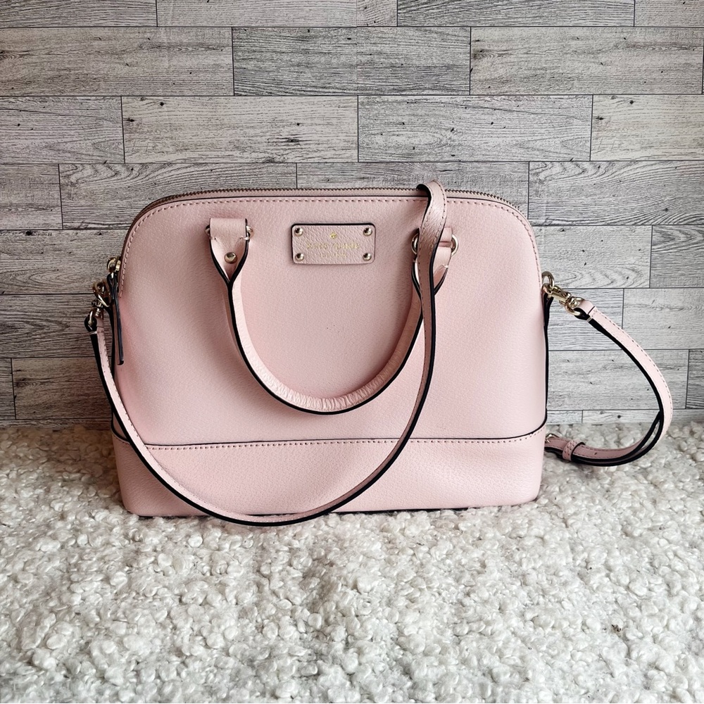 Kate Spade Wellesley Light pink leather handbag with crossbody strap